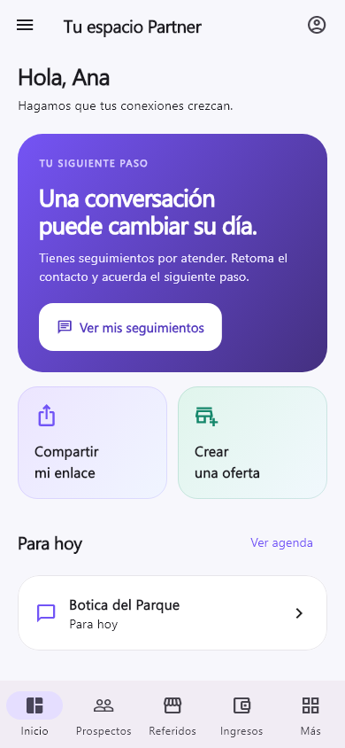 Inicio móvil de VentasOne Partners